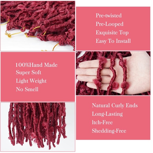 24” 6 Pack Butterfly Locs Crochet Hair Soft Locs Crochet Braids for Black Women - Picture 9 of 10